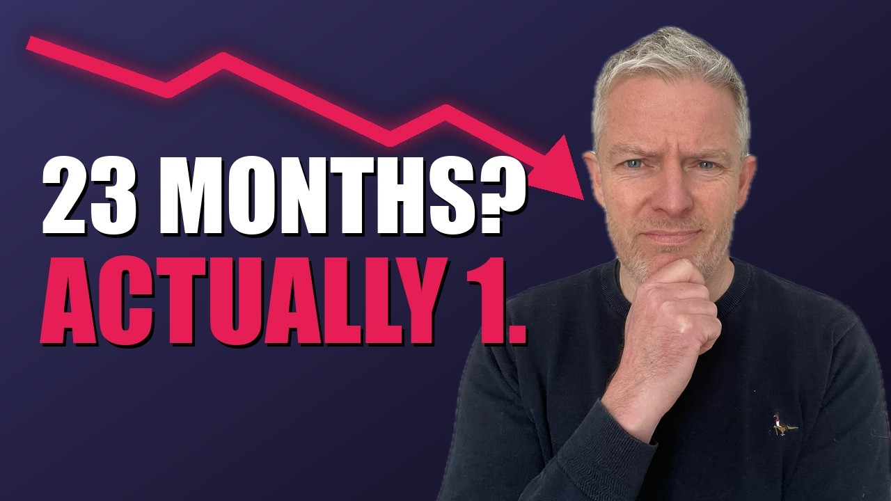 Video still: Ciaran O'Donnell beside the words 23 months? Actually 1.